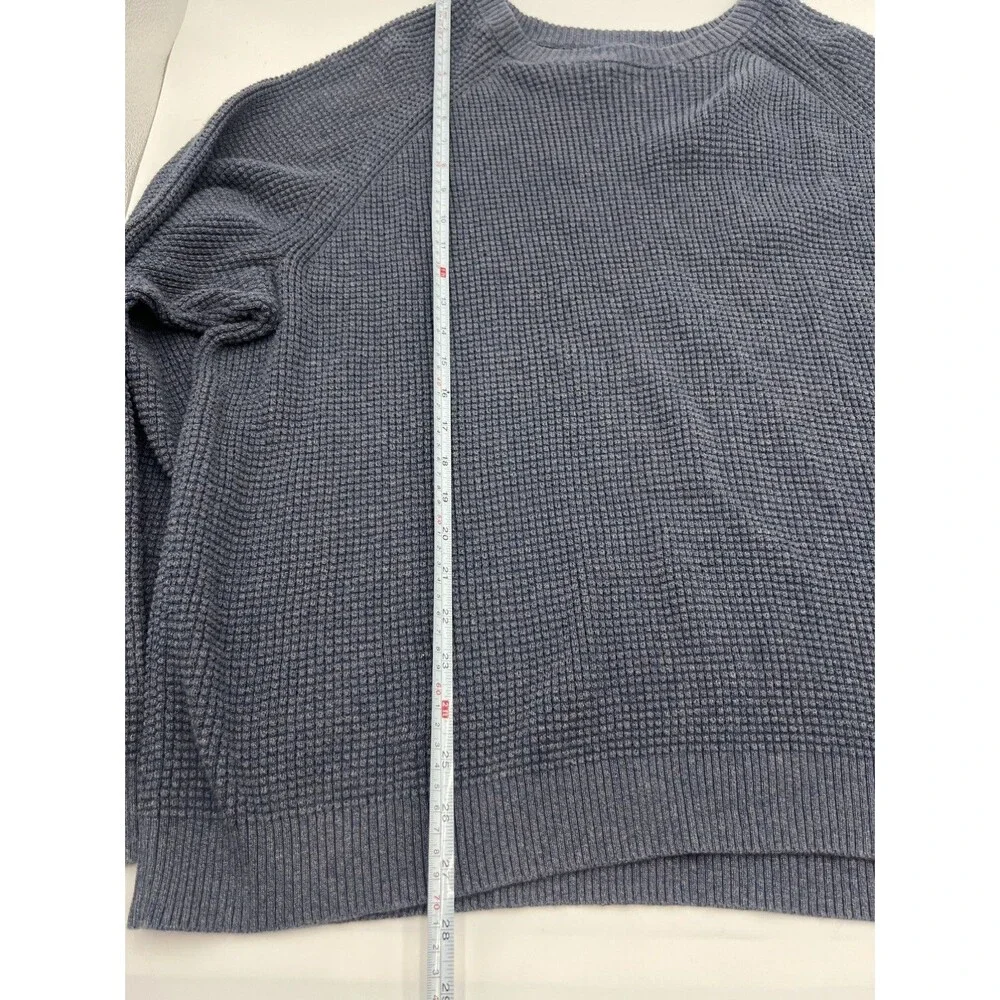 REI Co-op Men blue XL crewneck Sweater Wallace Lake Waffle Knit Thermal Pullover